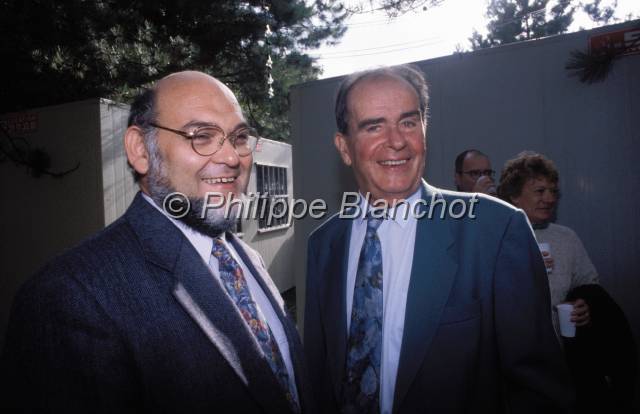 hue et marchais.JPG - Robert Hue et Georges MarchaisFete de l'Humanité 1994